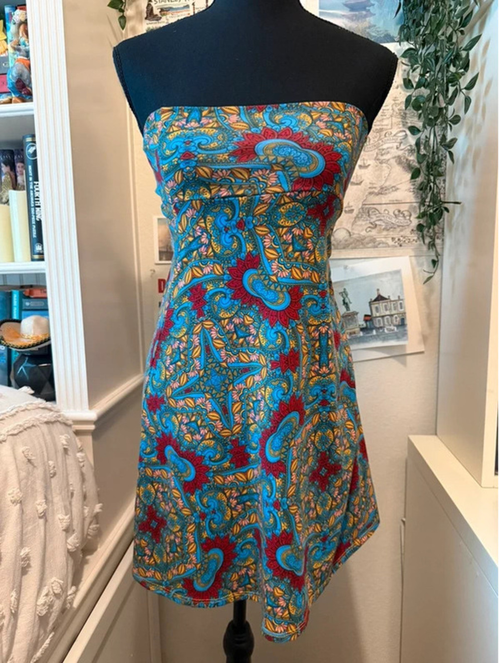 LuLaRoe Azure Multicolor Paisley A-Line Skirt Size XS